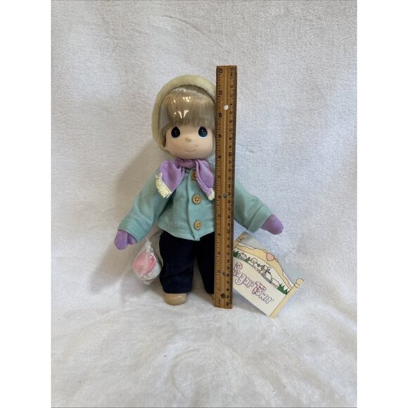 Rare Precious Moments "Sugar Town" Vinyl Boy Doll With Paint Can And Tag - Picture 6 of 12